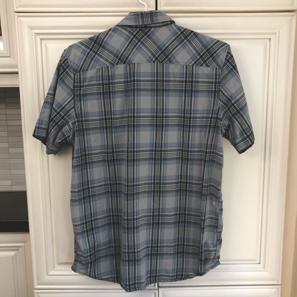 EUC Vans grey/blue plaid button shirt s/s - Picture 5 of 8